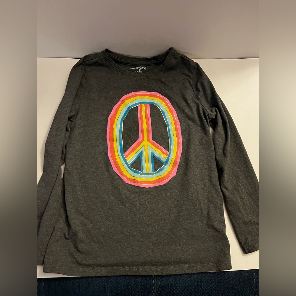 Cat and Jack: Grey Rainbow Peace Symbol Long Sleeve